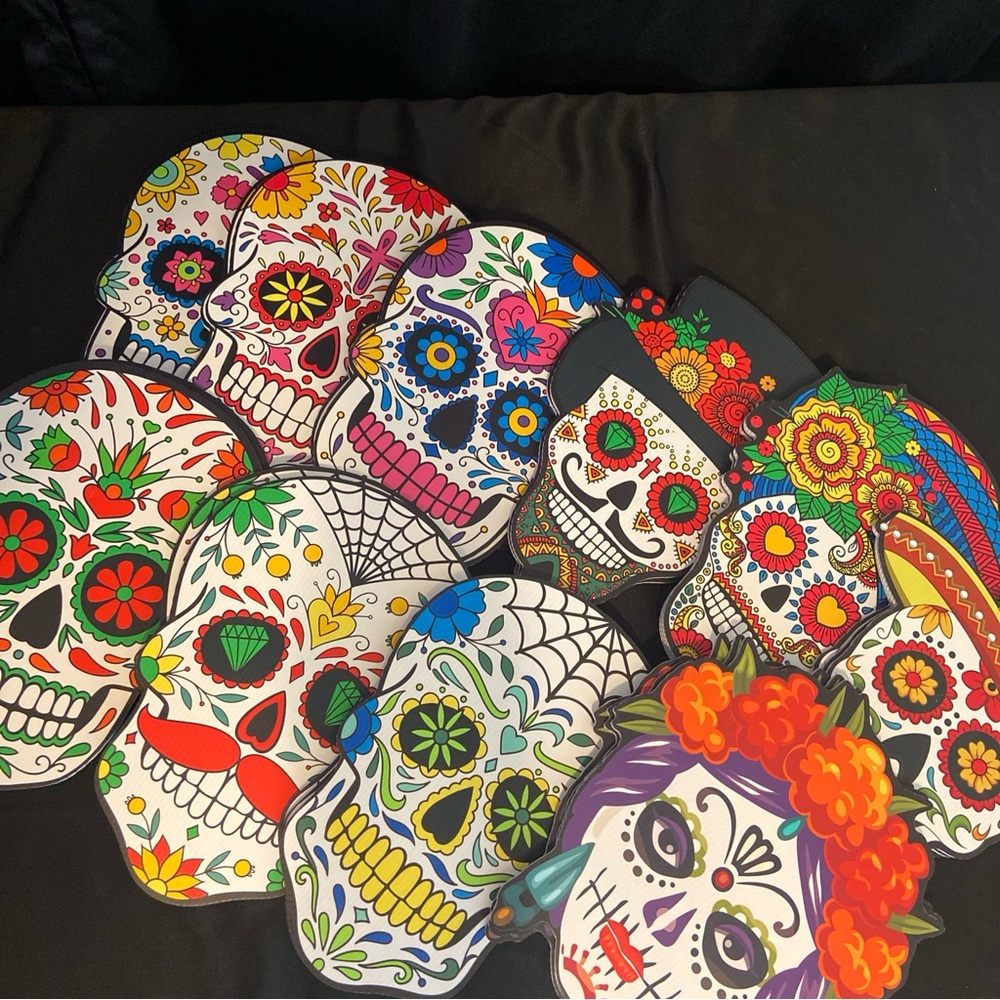 30 pc Day of the Dead Yard Sign Día de los Muertos Decorations Sugar Skulls